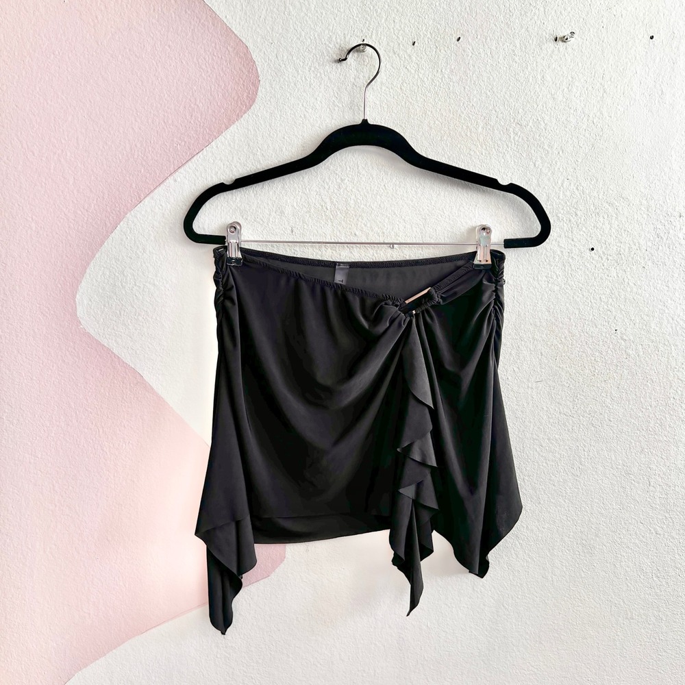 Black Asymmetrical Mini Skirt Sz Small Festival Fairycore Gothic
